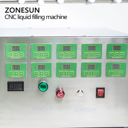 ZONESUN Electric 10 Nozzles Diaphragm Pump Liquid Filling Machine