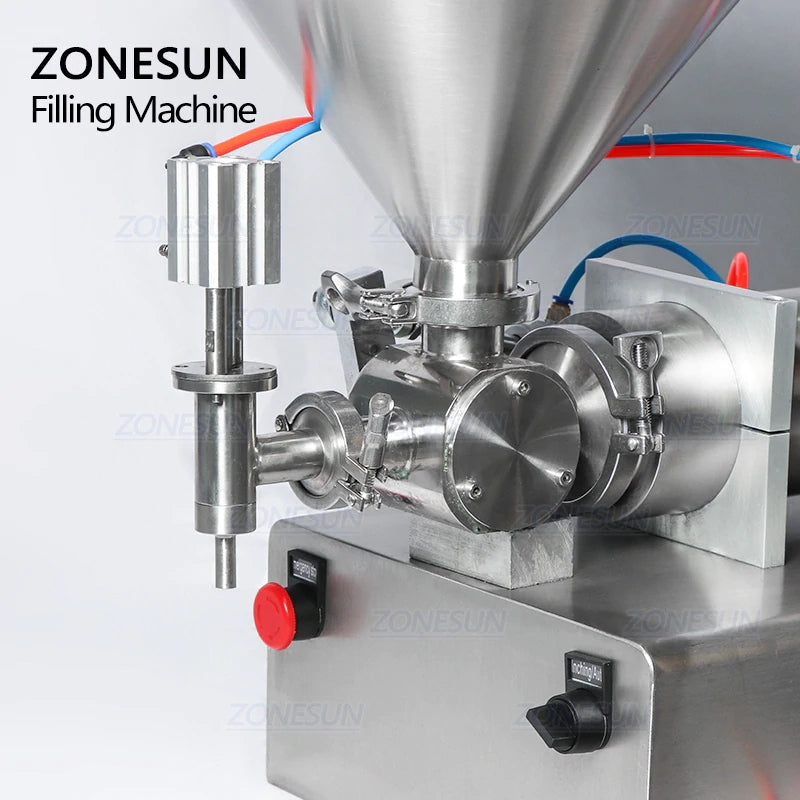 ZONESUN Full Pneumatic Paste Filling Machine With Hopper