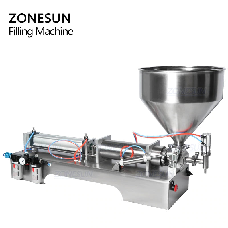 ZONESUN Full Pneumatic Paste Filling Machine With Hopper