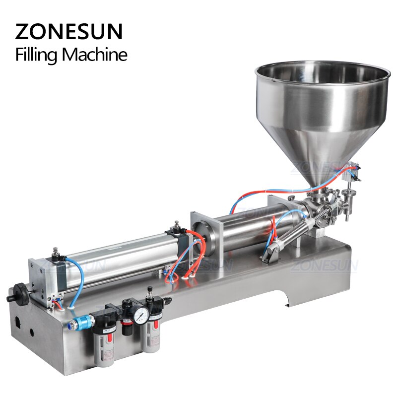 Máquina de enchimento de pasta totalmente pneumática ZONESUN com funil