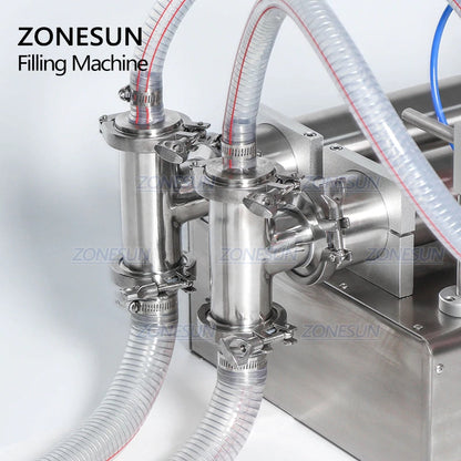 Llenadora de líquidos neumática completa de 2 boquillas ZONESUN