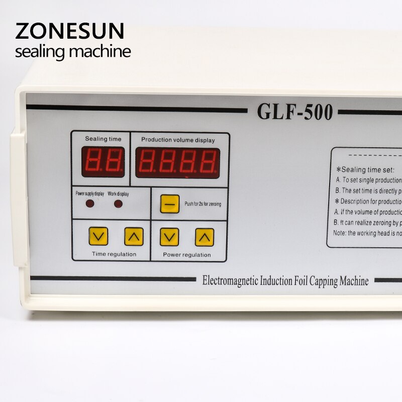 ZONESUN GLF-500 20-100mm Máquina de selagem por indução eletromagnética