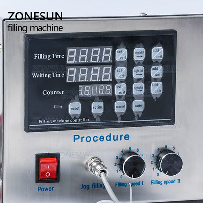 ZONESUN GZ-D1 Máquina de llenado de líquidos con bomba de diafragma semiautomática de 2 boquillas