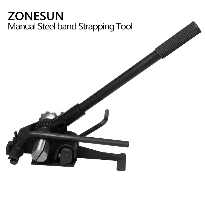 ZONESUN HM-98 Herramienta manual de flejado de tiras de acero inoxidable para trabajo pesado 