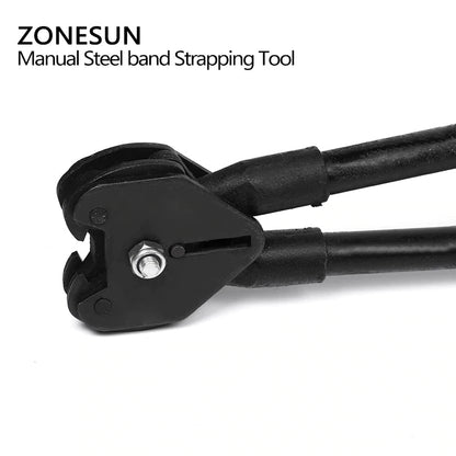 ZONESUN HM-98 Herramienta manual de flejado de tiras de acero inoxidable para trabajo pesado 