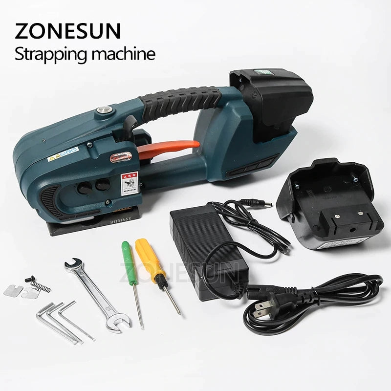 ZONESUN JDC 13-16mm PET PP Plastic Battery Powered Strapping Machine With 2 Batteries