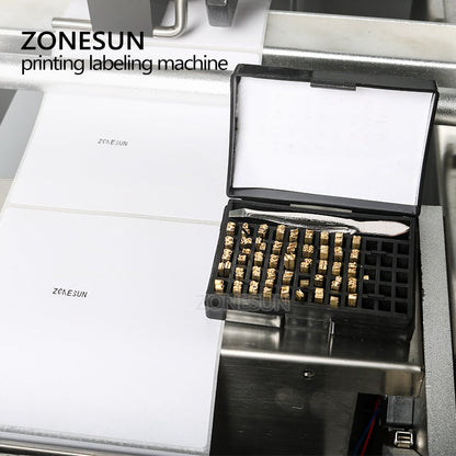 ZONESUN ZS-TB50D/T máquina de rotulagem semiautomática para garrafas redondas para etiquetas transparentes normais