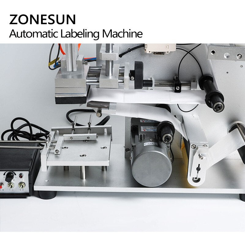 Etiquetadora plana neumática semiautomática ZONESUN LT-60D con codificador de fecha