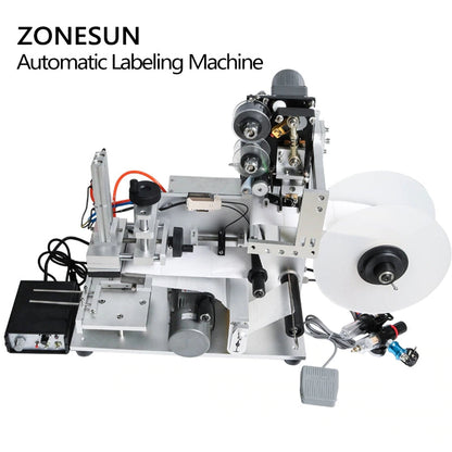 ZONESUN LT-60D máquina de etiquetagem plana pneumática semiautomática com codificador de data