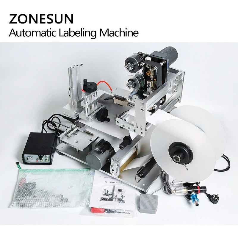 ZONESUN LT-60D Semi Automatic Pneumatic Flat Labeling Machine With Date Coder
