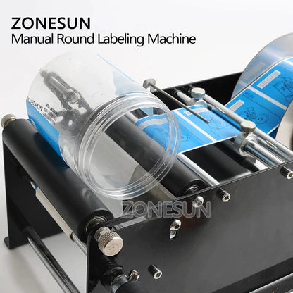 ZONESUN ZS-50 Máquina manual de rotulagem para garrafas redondas