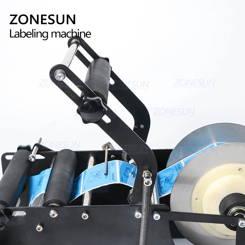 ZONESUN ZS-50P Máquina de rotulagem manual para garrafas redondas pequenas