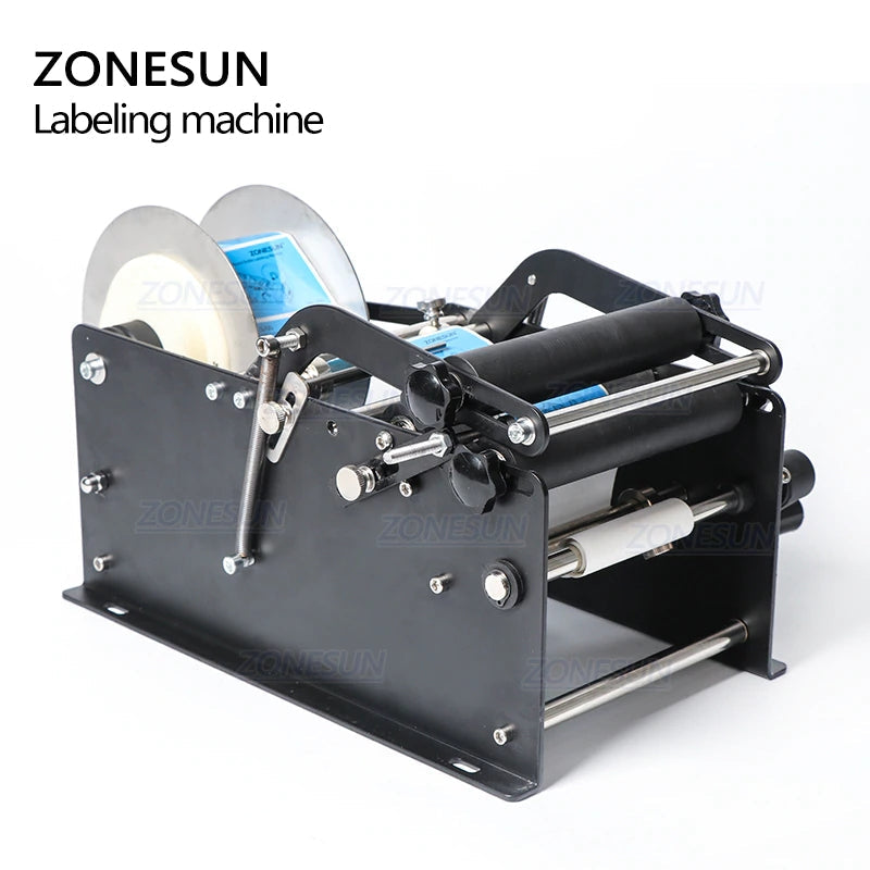 ZONESUN ZS-50P Máquina de rotulagem manual para garrafas redondas pequenas