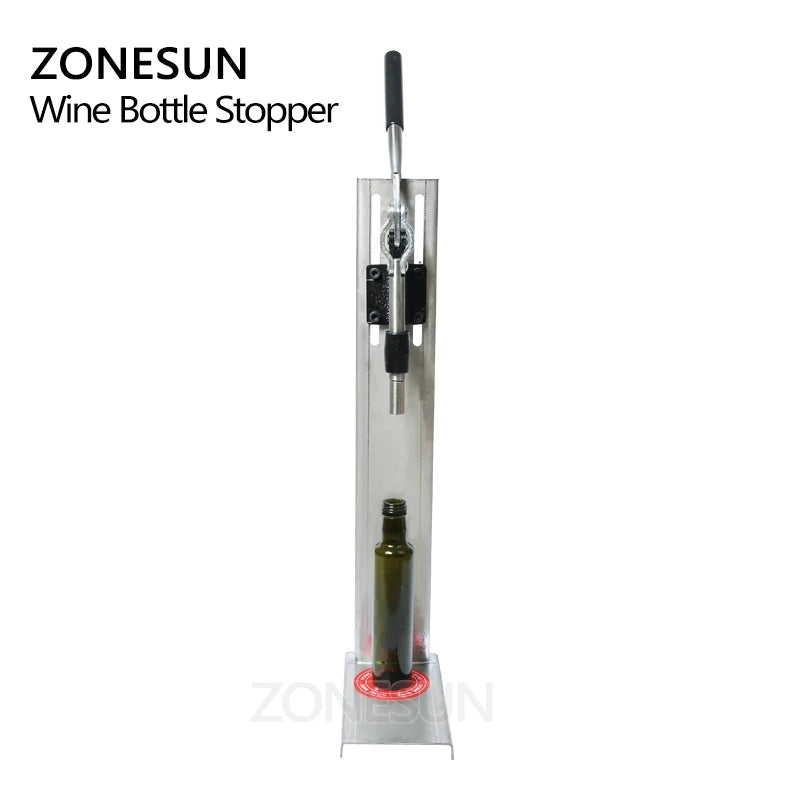 ZONESUN 20-24mm Máquina manual de rolha de vinho em aço inoxidável
