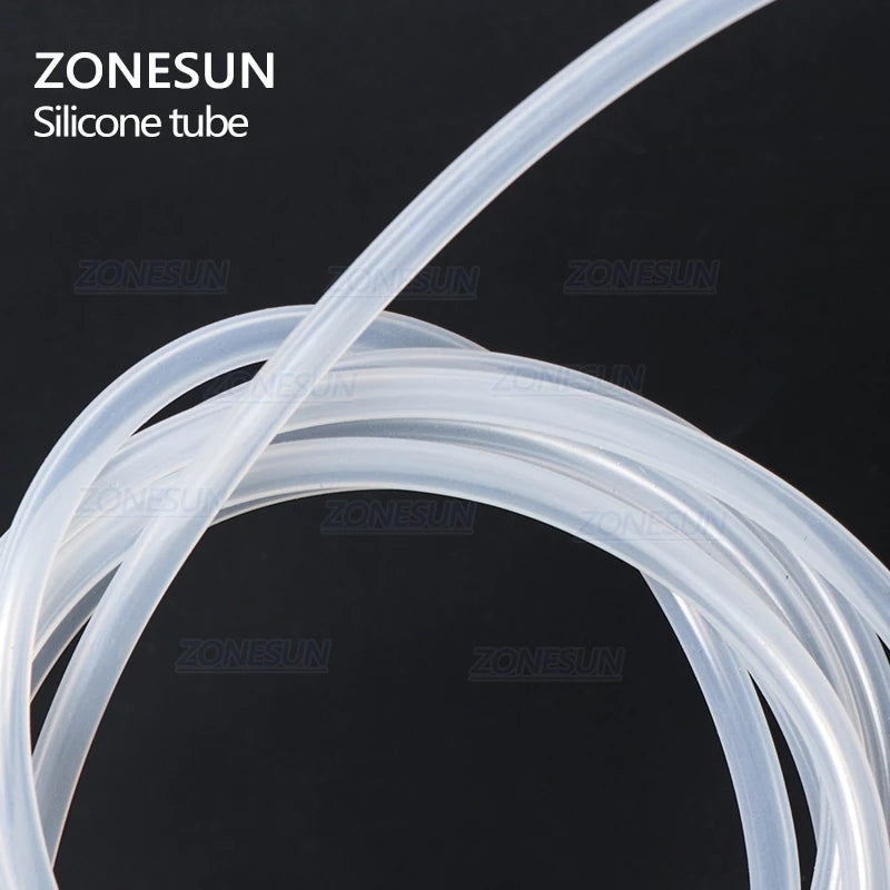 ZONESUN PJ-GZ3 Longitud 2 m Diámetro interior 3 mm Tubo de silicona Manguera de goma para máquina de llenado