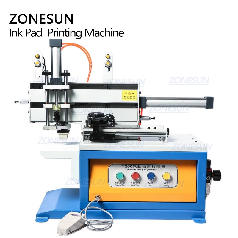 ZONESUN Y200 Máquina de impressão de almofada de tinta pneumática automática