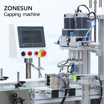 Máquina automática neumática de tapado de botellas ZONESUN 18-70 mm