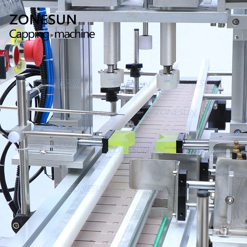 ZONESUN Small Automatic 4 Nozzles Liquid Filling Capping Machine With Bottle Unscrambler