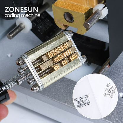 ZONESUN HP-241B Máquina de impressão de código de fita de carimbo elétrico semiautomática
