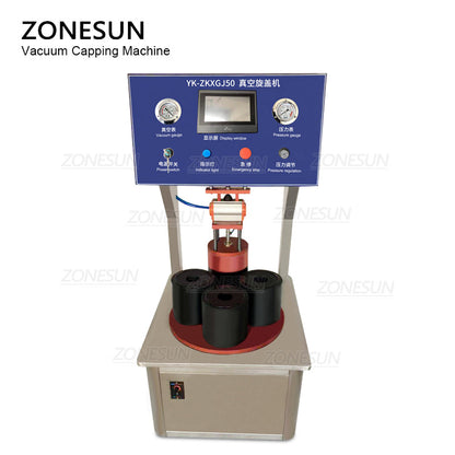 Máquina de tapado al vacío semiautomática de 4 cabezales de tamaño personalizado ZONESUN