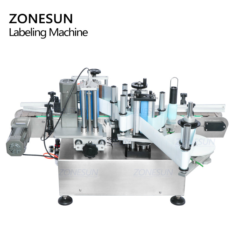 ZONESUN ZS-TB500 Double Side Round Bottle Positioning and Labeling Machine With Date Coder