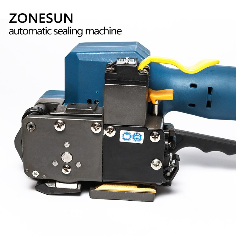 Máquina de cintar PP PET ZONESUN P323 12-19 mm elétrica portátil alimentada por bateria