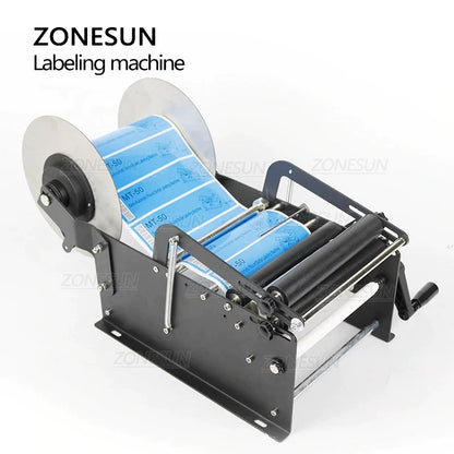 ZONESUN ZS-50W Máquina de rotulagem manual para garrafas redondas 