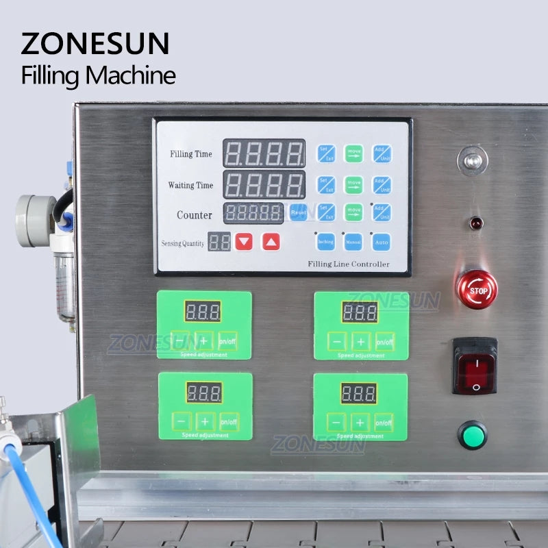 ZONESUN ZS-DTDP-4P Máquina automática de llenado de líquidos con bomba de diafragma de 4 boquillas 