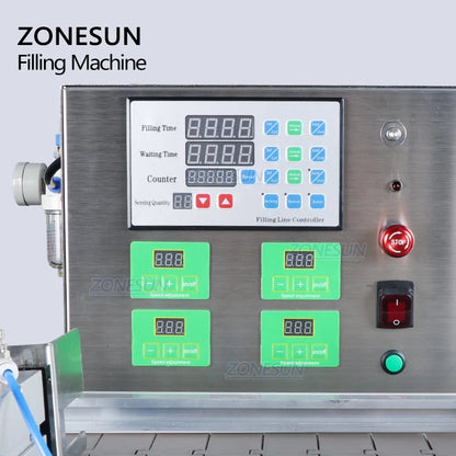 ZONESUN ZS-DTDP-4P Máquina automática de llenado de líquidos con bomba de diafragma de 4 boquillas 