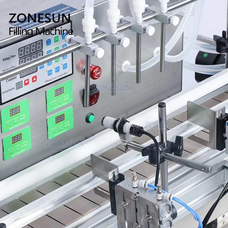 ZONESUN ZS-DTDP-4P Máquina automática de llenado de líquidos con bomba de diafragma de 4 boquillas 