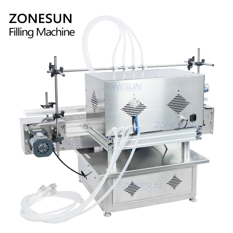 ZONESUN ZS-DTDP-4P Automatic 4 Nozzles Diaphragm Pump Liquid Filling Machine