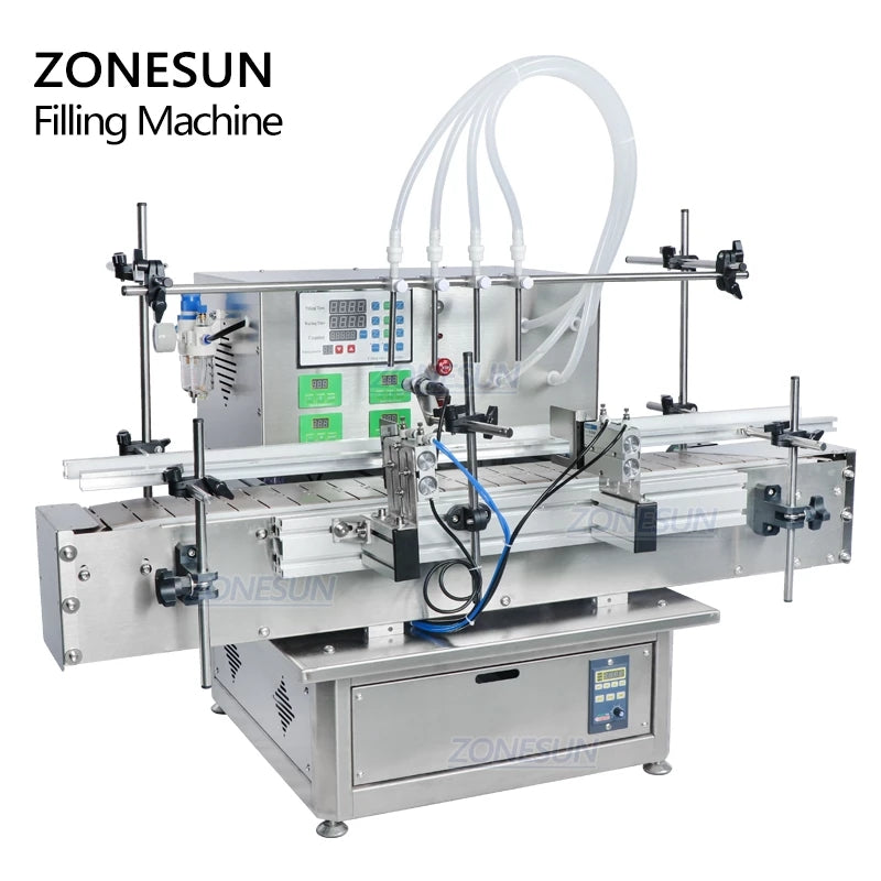 ZONESUN ZS-DTDP-4P Automatic 4 Nozzles Diaphragm Pump Liquid Filling Machine