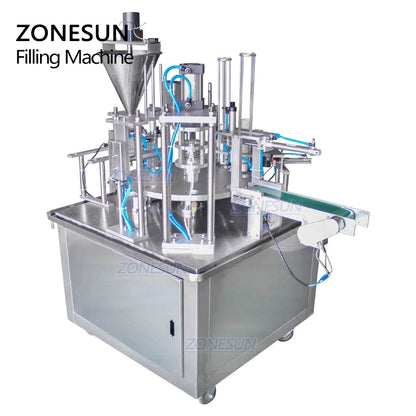 ZONESUN ZS-GF900C Máquina automática de sellado de vasos de llenado de polvo neumático 