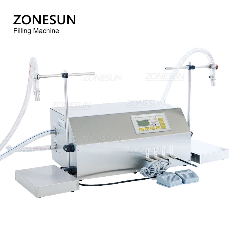 ZONESUN ZS-GP262W 150-18000ml 2 cabeças bomba de engrenagem enchimento líquido e máquina de pesagem