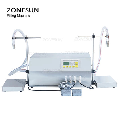 ZONESUN ZS-GP262W 150-18000ml 2 cabezas bomba de engranajes máquina de llenado y pesaje de líquidos