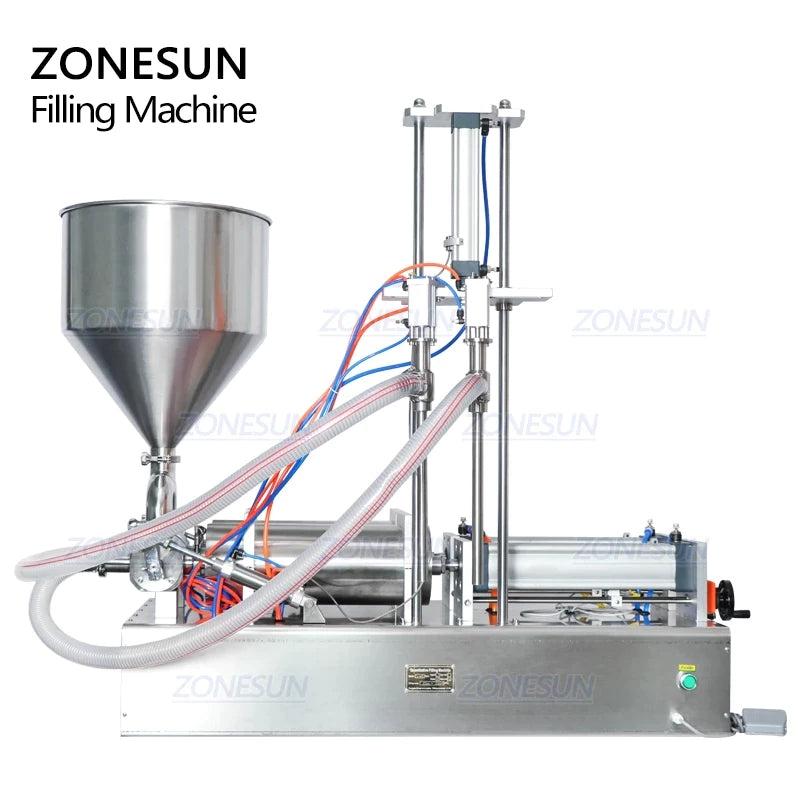 ZONESUN ZS-GTD2 1000-5000ml 2 Boquillas de buceo Máquina de llenado de pasta