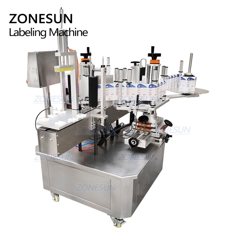 ZONESUN ZS-TB210 Máquina etiquetadora semiautomática de botellas planas de tamaño doble