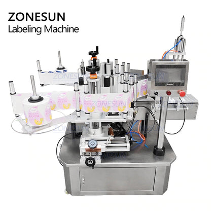 ZONESUN ZS-TB210 Máquina etiquetadora semiautomática de botellas planas de tamaño doble