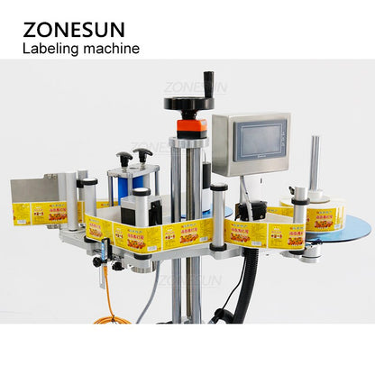 ZONESUN ZS-TB852 Round Surface Square Side Labeling Machine With Date Corder
