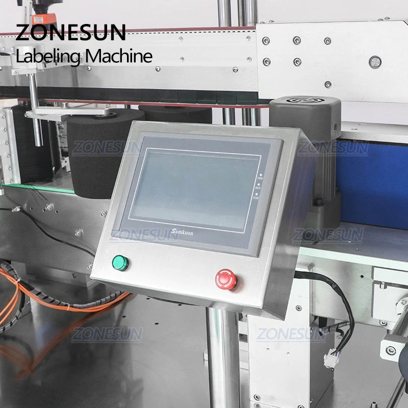 ZONESUN ZS-TB963 Double Side Round Square Bottle Labeling Machine For Normal Transparent Label