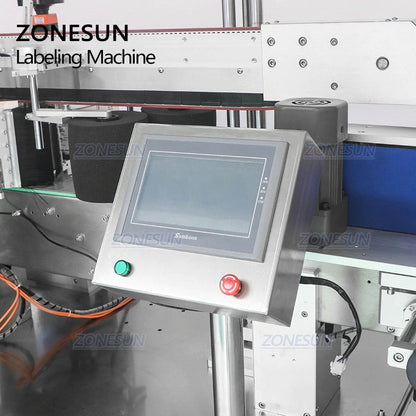 Máquina etiquetadora de botellas cuadradas redondas de doble cara ZONESUN ZS-TB963 para etiquetas transparentes normales 