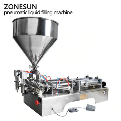 ZONESUN ZS-GT2 Semiautomática 2 bicos Pasta máquina de enchimento com funil 