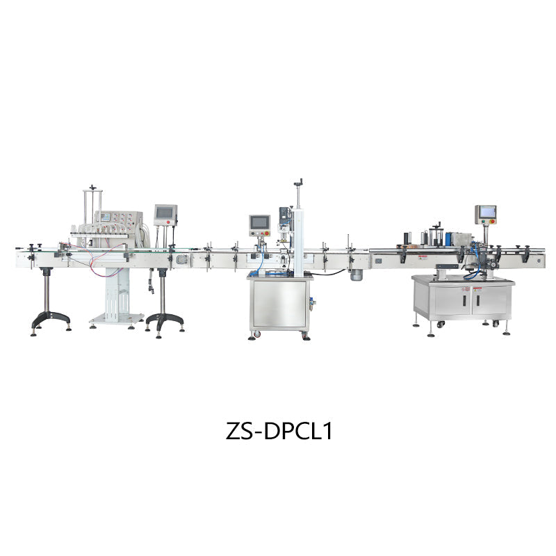 ZONESUN ZS-FAL180R9/ZS-DPCL1 Línea de producción de etiquetado, tapado, llenado automático personalizado 