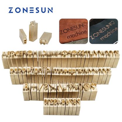 Molde de sello de número y alfabeto y símbolo ZONESUN para máquina de estampado ZS-110A