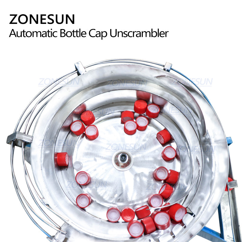 Desembaralhador automático de tampas de garrafa ZONESUN para linha de produção