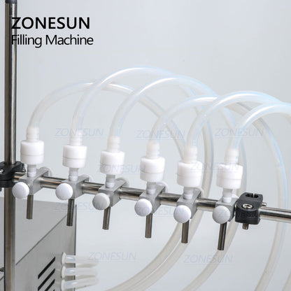 ZONESUN ZS-YTDP6 Electric 6 Nozzles Diaphragm Pump Liquid Filling Machine