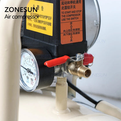 ZONESUN Potente compresor de aire sin aceite tipo pistón de cobre puro silencioso