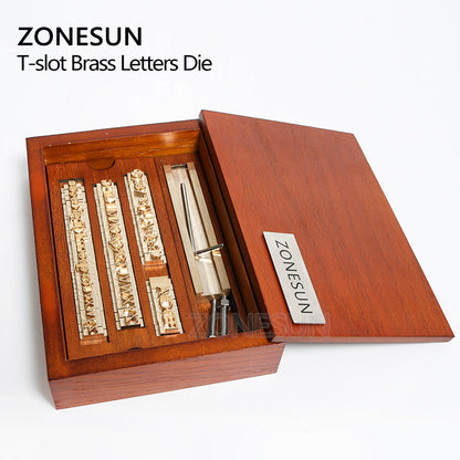 ZONESUN 6mm Altura Latón Letra Sello Personalizado Iniciales Alfabeto