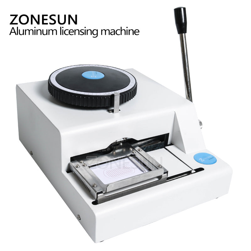 ZONESUN 52 caracteres manual máquina de gravação de placa de identificação