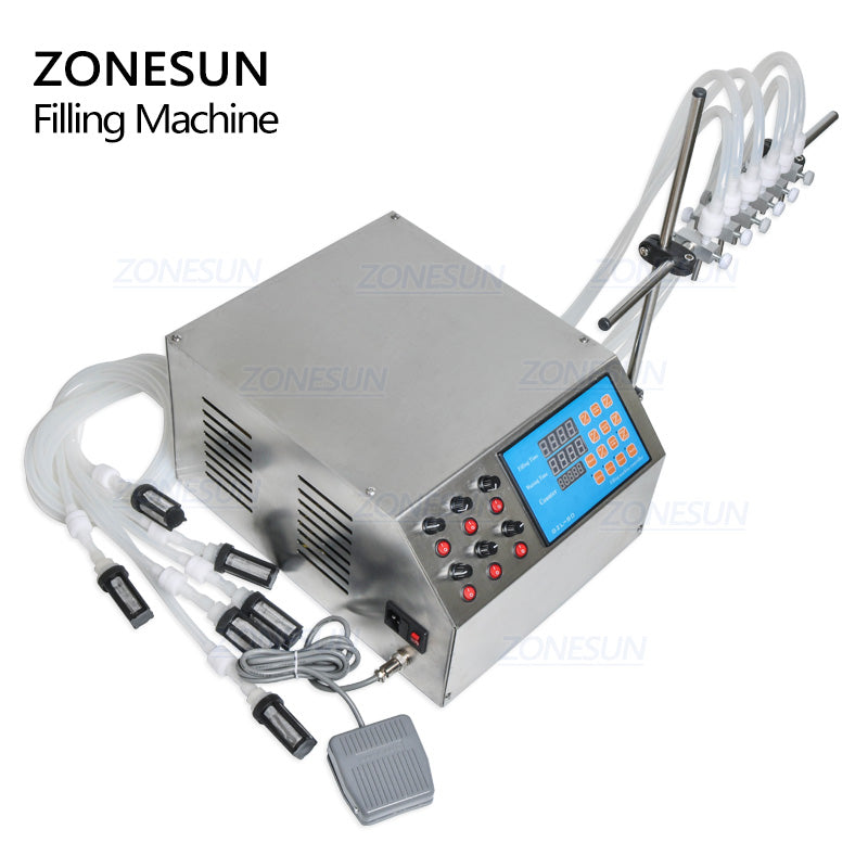 ZONESUN ZS-YTDP6 Electric 6 Nozzles Diaphragm Pump Liquid Filling Machine